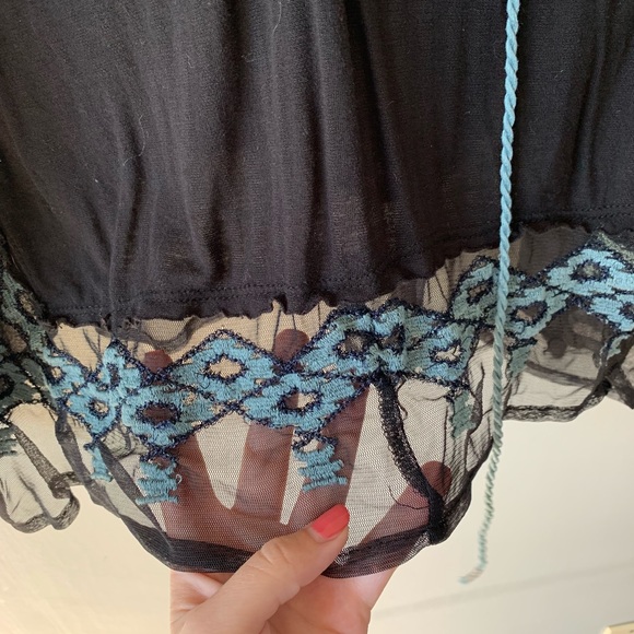 Free People | Eden Black Emboridered Boho Blouse - Picture 5 of 6